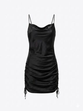 Zara Black Satin Mini Dress